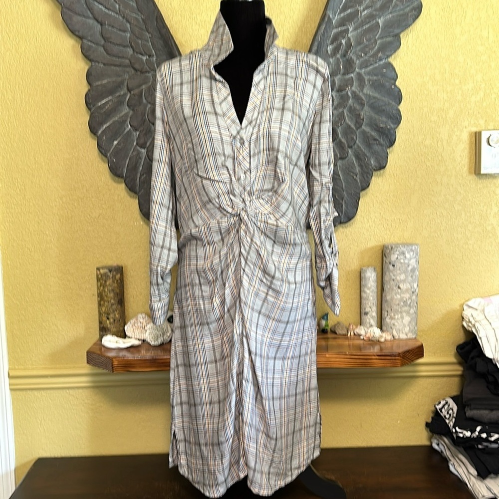 Next Plaid Longsleeve Button Down Dress
